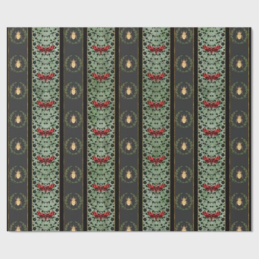 Goud BUG-gouden motgroene garland gothisch Victori Cadeaupapier (Vlak)