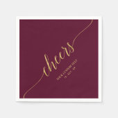 Goud & Burgundy Elegante Stijlvolle Lettertypograf Servet (Voorkant)