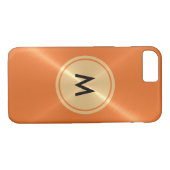 Goud Button en Oranje roestvrij staal Case-Mate iPhone Case (Achterkant (Horizontaal))