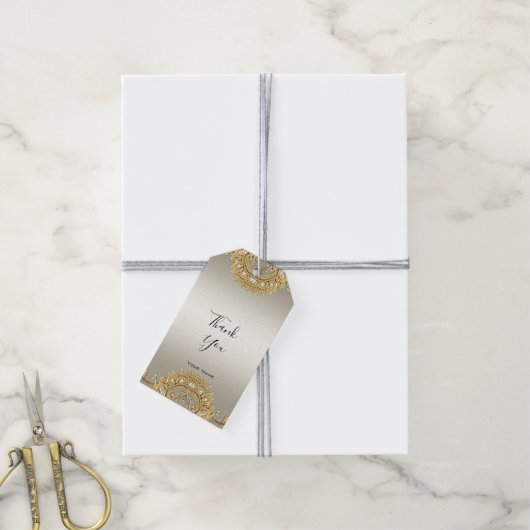 Goud  cadeau Label Cadeaulabel (Met Touw)