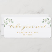 Goud Calligrafie Groene Plaats Kaart Bovenkaart (Achterkant)