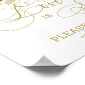 Goud Calligrafie Roze Bloem Love is Sweet Poster (Hoek)