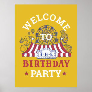 Goud Carnaval Circus Baby Verjaardag Kinder HouseP Poster