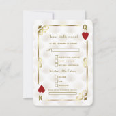 Goud Casino Las Vegas Gatsby Liedje Verzoek Huweli RSVP Kaartje (Voorkant)