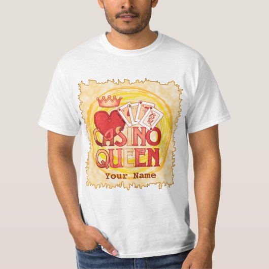 Goud Casino Queen T-shirt (Voorkant)