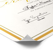 Goud Certificaat van voltooiing, award diploma Poster (Hoek)