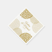 Goud & Champagne Bloemen Trouwservetten Servet (Hoek)