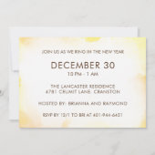 Goud Champagne Nieuwjaar Handgeschreven Feestdagen Kaart (Achterkant)