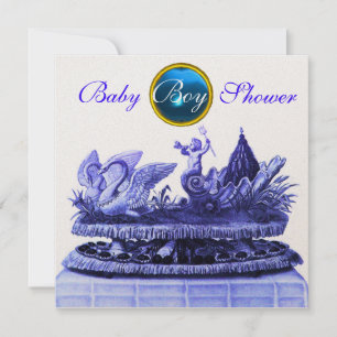 GOUD CHARIOT VAN ZWANEN/KPKJES JONGE BABY SHOWER KAART