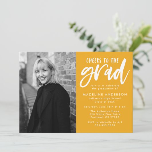 Goud | Cheers op de scriptgradatiepartij van het A Kaart (Staand voorkant)