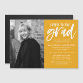 Goud | Cheers op de scriptgradatiepartij van het A Magnetische Uitnodiging (Voorkant / Achterkant)