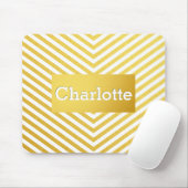 Goud chevron aangepast monogram muismat (Met muis)
