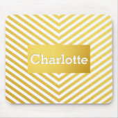 Goud chevron aangepast monogram muismat (Voorkant)