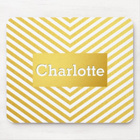 Goud chevron aangepast monogram muismat (Voorkant)