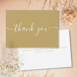 Goud Chic Eenvoudig Modern Elegant Schrift Bedankkaart
