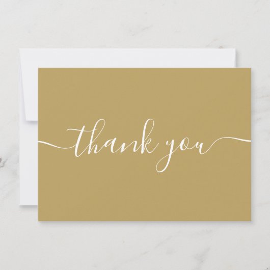 Goud Chic Eenvoudig Modern Elegant Script Bedankkaart (Voorkant)