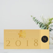 Goud Chinees Hondenpapercut 2018 Monogram Platte K Kaart (Staand voorkant)