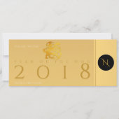 Goud Chinees Hondenpapercut 2018 Monogram Platte K Kaart (Voorkant)