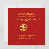 Goud Chinees jaar voor papiersnijden Kies Kleur Sq Kaart (Achterkant)