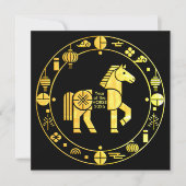 Goud Chinees Nieuwjaar 2026 Feestdagenkaart (Voorkant)