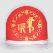 Goud Chinees Nieuwjaar 2026 Sneeuwbol (Voorkant)