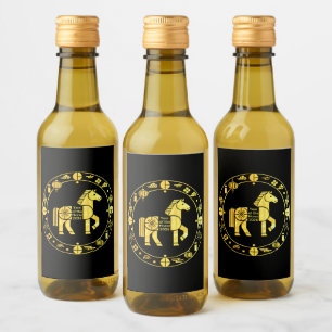 Goud Chinees Nieuwjaar 2026 Wijn Etiket