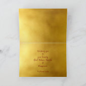 Goud Chinees Paard Custom Jaar Zodiac HGC Kaart (Binnen)