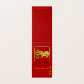Goud Chinees Papier-gesneden Ox Jaar Kies Kleur FB Kaart (Buitenkant ongevouwen)