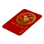 Goud Chinees Rat Jaar met papiersnijden Kies Kleur Magneet (Linkerzijde)