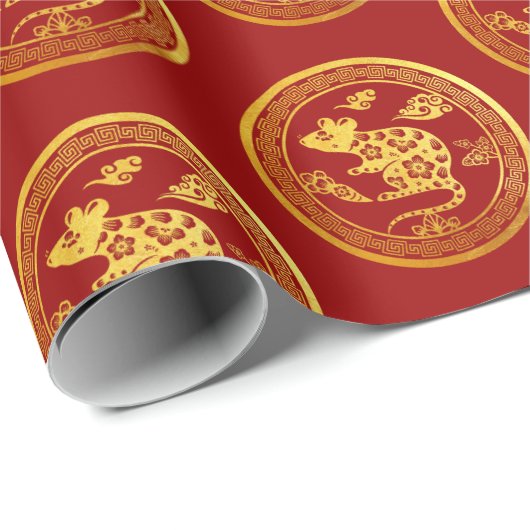 Goud Chinees snijvlak jaar kiezen C WP Cadeaupapier (Rol Hoek)