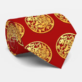 Goud Chinees tijdenjaar met papiersnijden Kies kle Stropdas (Opgerold)