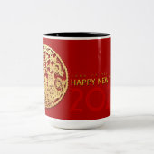 Goud Chinees tijdenjaar met papiersnijden Kies kle Tweekleurige Koffiemok (Center)