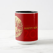 Goud Chinees tijdenjaar met papiersnijden Kies kle Tweekleurige Koffiemok (Center)