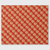 Goud Chinees tijdenjaar met papiersnit Kies C W1 Cadeaupapier (Vlak)