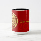 Goud Chinees tijdenjaar met papiersnit Kies voor d Tweekleurige Koffiemok (Center)