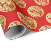 Goud Chinees tijger jaar papier kiezen kleur W8 (Rol Hoek)