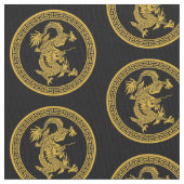 Goud Chinese draak medaillon Stof (Close Up)