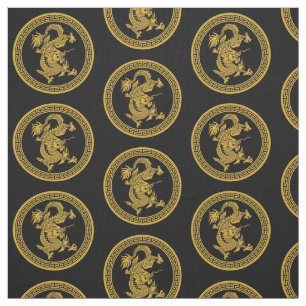 Goud Chinese draak medaillon Stof