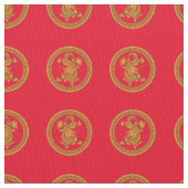 Goud Chinese draak medaillon Stof (Close Up)