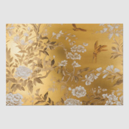 Goud Chinoiserie Bloemen Weefsel Papier