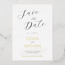 Goud Chique Script Bruiloft Save the Date Kaart