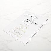 Goud Chique Script Bruiloft Save the Date Kaart (Gedraaid)