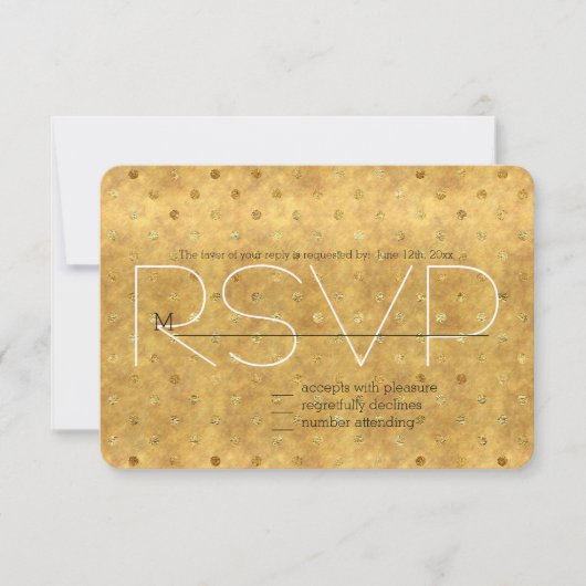 Goud Chique Stippen RSVP (Voorkant)