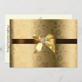 Goud & Chocolade Bruin Bruiloft Uitnodiging