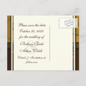Goud & Chocolade Bruin Fall Wedding Save the Dates Aankondigingskaart (Achterkant)