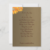 Goud & Chocoladebruin, Gele Bloemen Bruiloft Kaart (Achterkant)