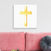 Goud Christelijk Kruis Canvas Art (Insitu (Woonkamer))