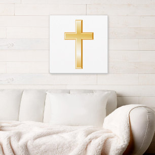 Goud Christelijk Kruis Canvas Art