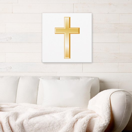 Goud Christelijk Kruis Canvas Art