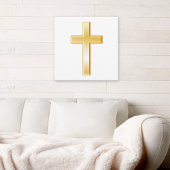 Goud Christelijk Kruis Canvas Art Afdruk